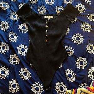 Black button bodysuit